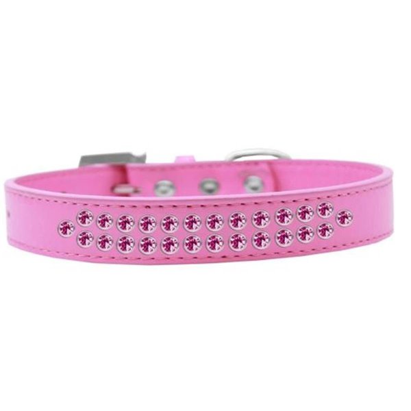 Unconditional Love Two Row Bright Pink Crystal Dog CollarBright Pink Size 14 UN756524